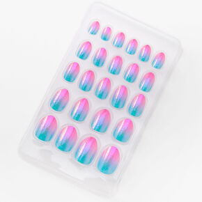 Ombre Chrome Stiletto Press On Vegan Faux Nail Set - 24 Pack,