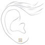 C LUXE by Claire&#39;s 18kt Gold Plated Cubic Zirconia 6mm Round Stud Earrings,