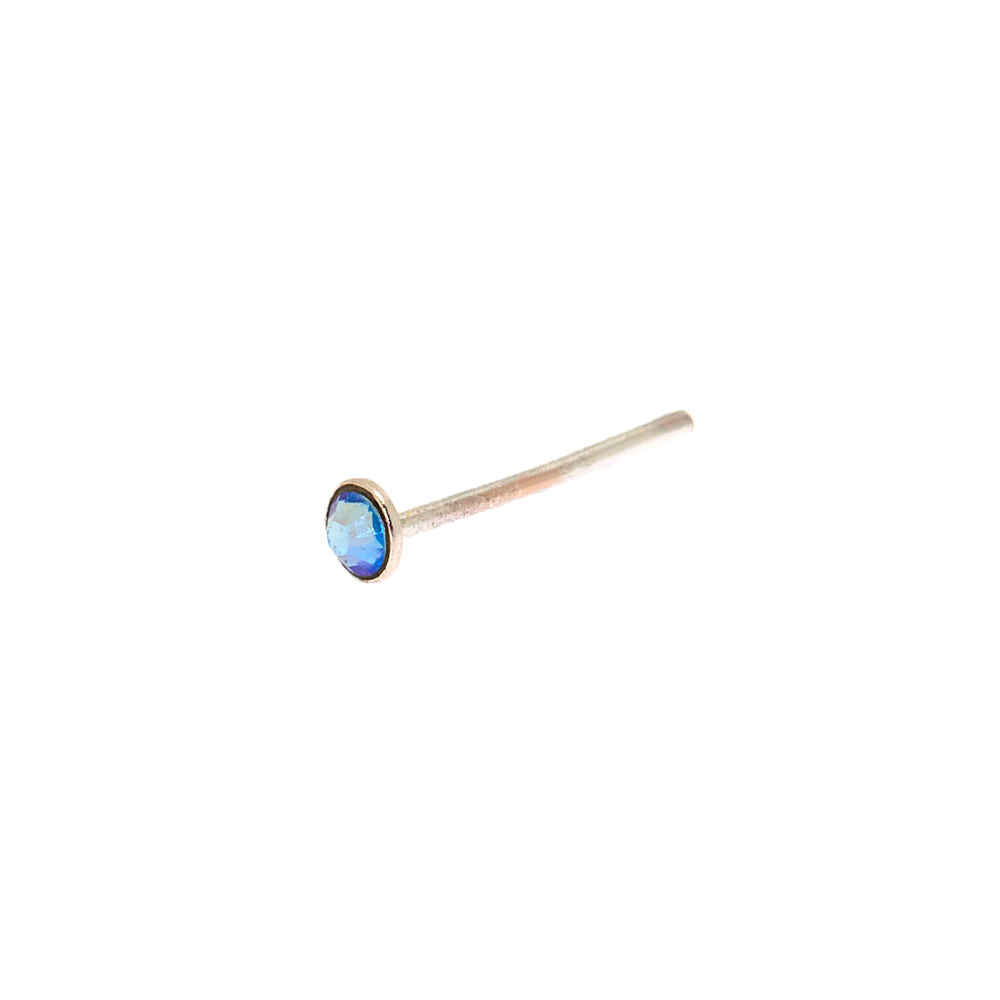 Silver Swarovski Elements 22G Crystal Nose Stud