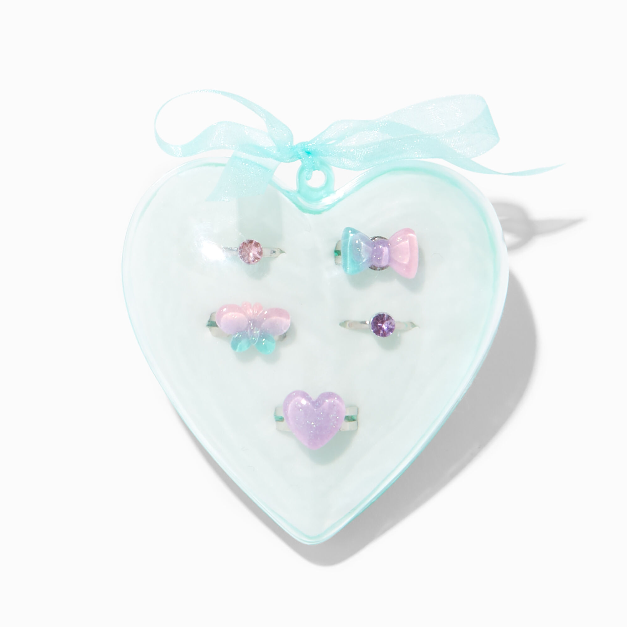 Claire s Club Pink Purple Teal Ombre Rings 5 Pack Claire s US