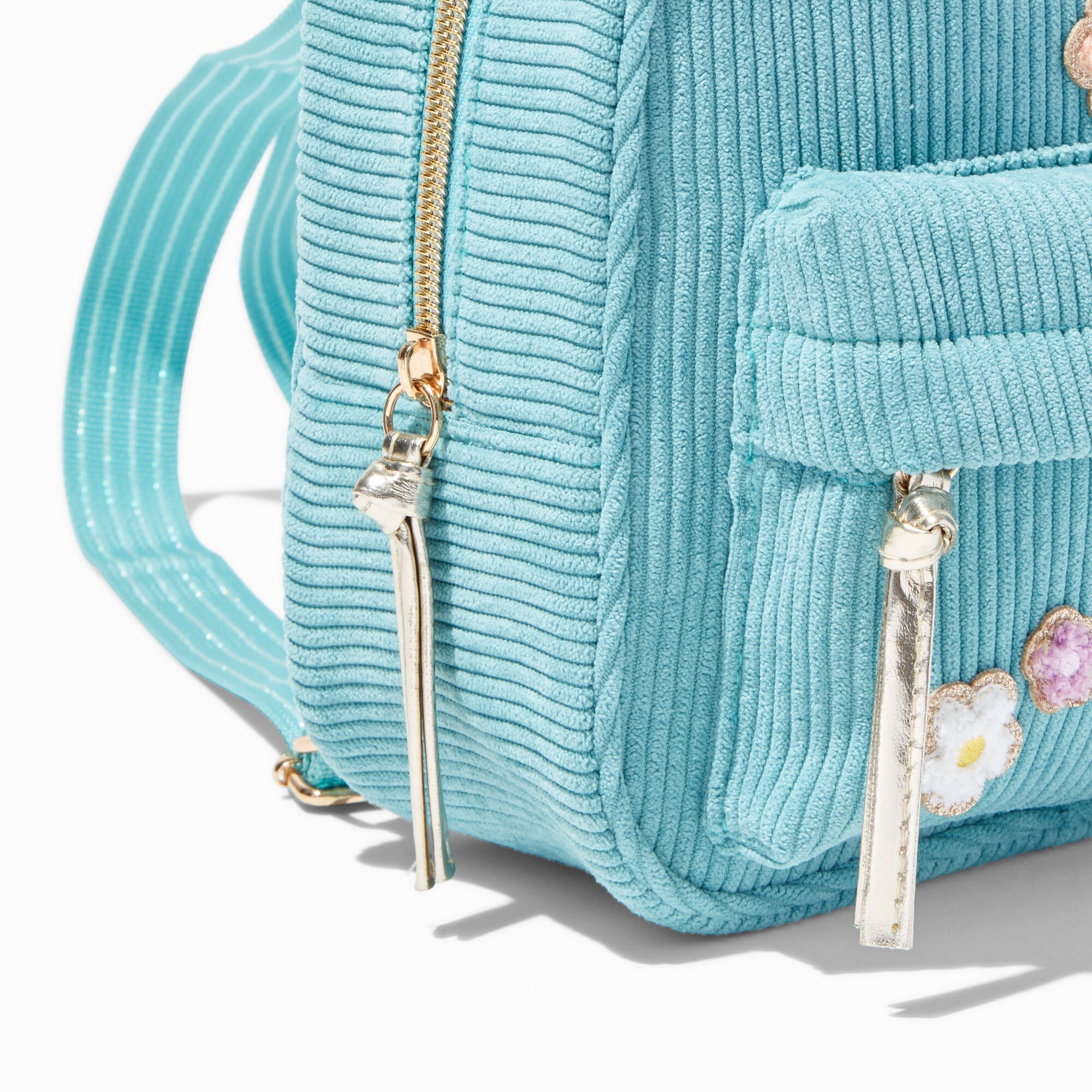 Claire's Club Blue Corduroy Woodland Backpack,