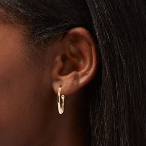 Gold-tone 25MM Molten Hoop Earrings,
