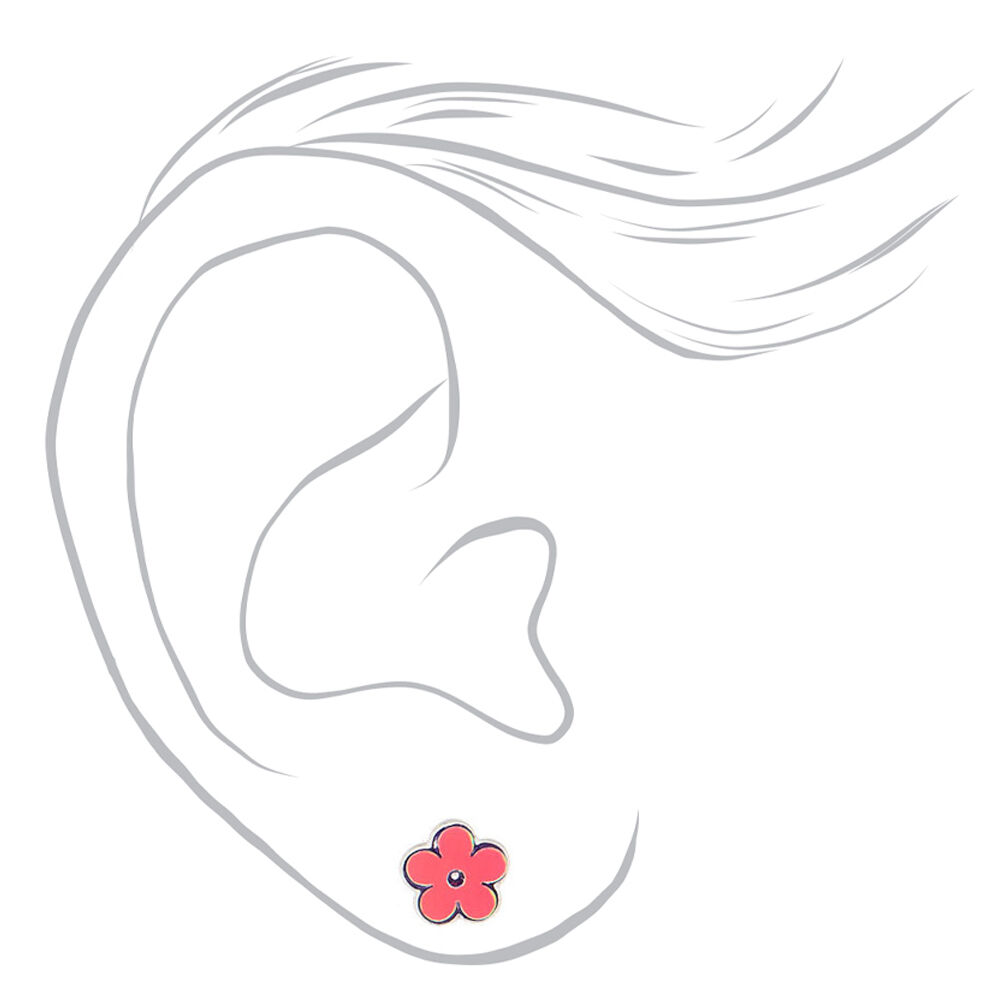 Sequin Flower Stud Earrings - 6 Pack,