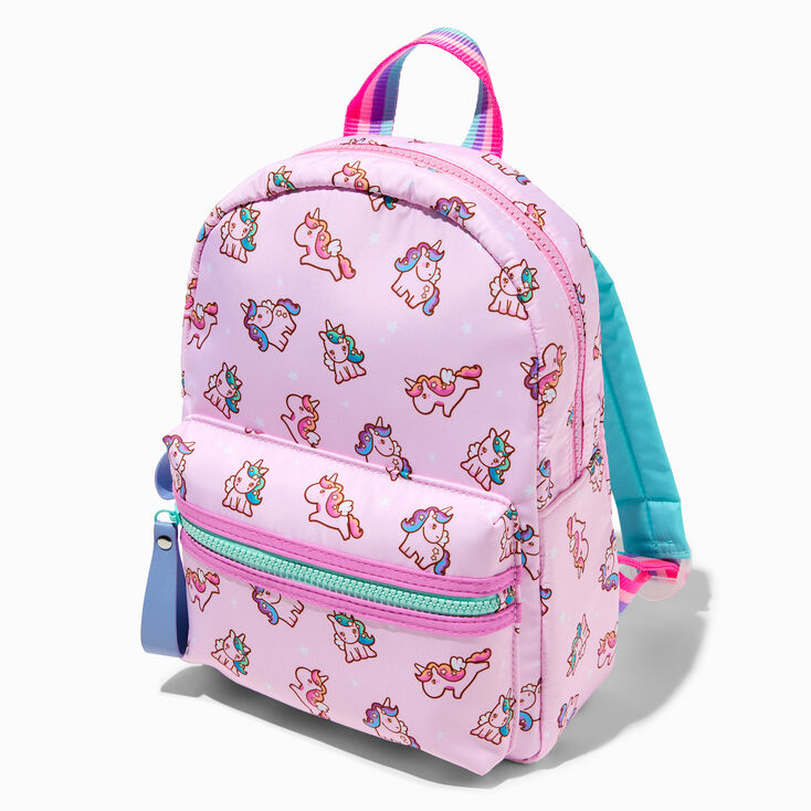 Claire&#39;s Club Pastel Rainbow Unicorn Backpack,