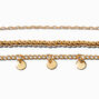 Claire&#39;s Recycled Jewelry Gold-tone Disc Charm Bracelet Set - 3 Pack,
