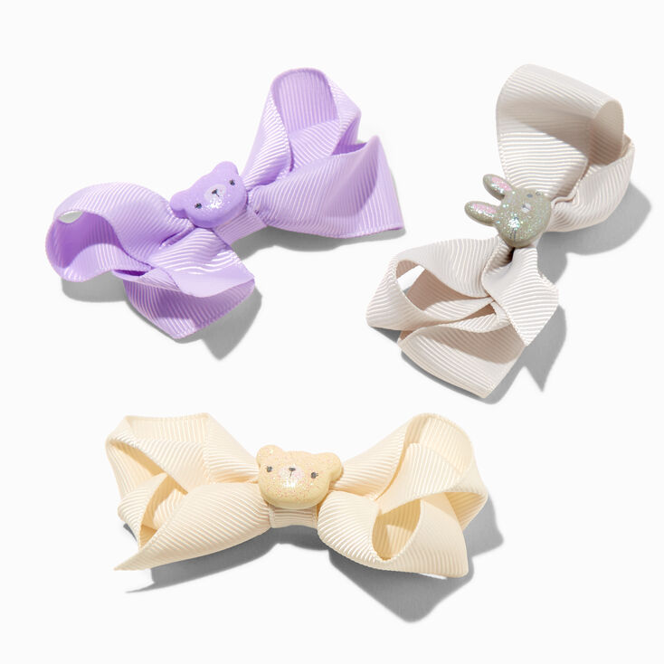 Claire&#39;s Club Critters Loopy Hair Bow Clips &#40;3 Pack&#41;,