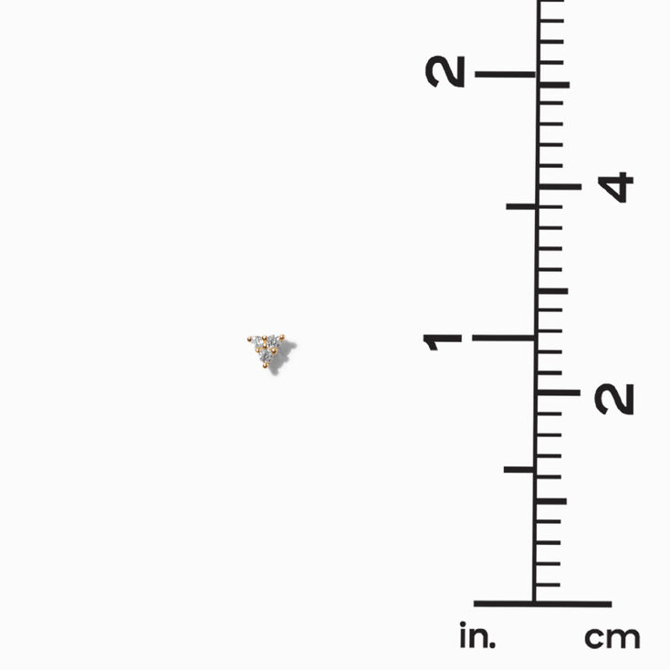 C LUXE by Claire&#39;s 18k Gold Plated Cubic Zirconia Triangle Stud Earrings,
