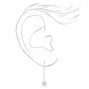 Sterling Silver Star Pull Through Drop Earrings,