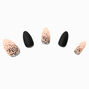 Nude &amp; Black Glitter Speckle Stiletto Vegan Faux Nail Set - 24 Pack,