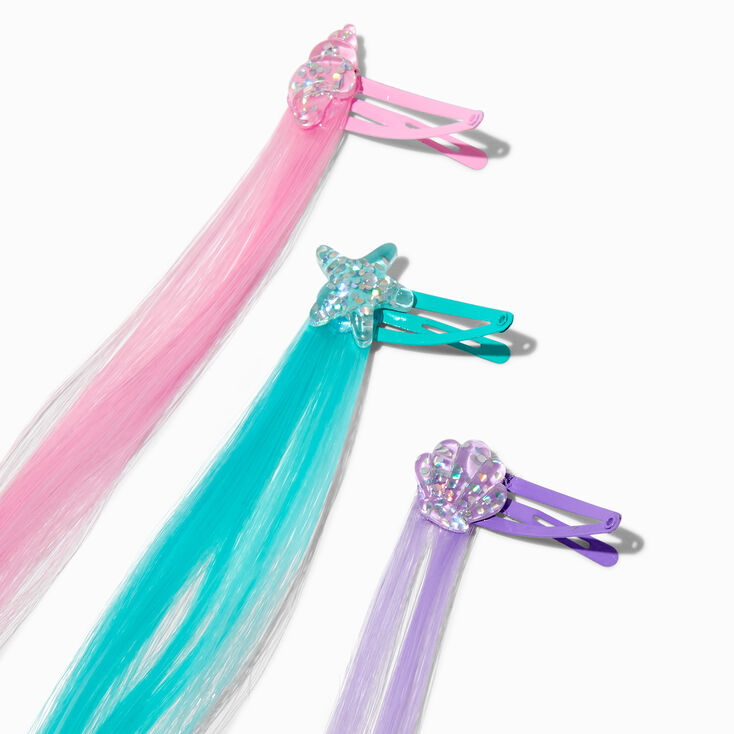 Claire&#39;s Club Sea Icons Faux Hair Snap Hair Clips - 6 Pack,
