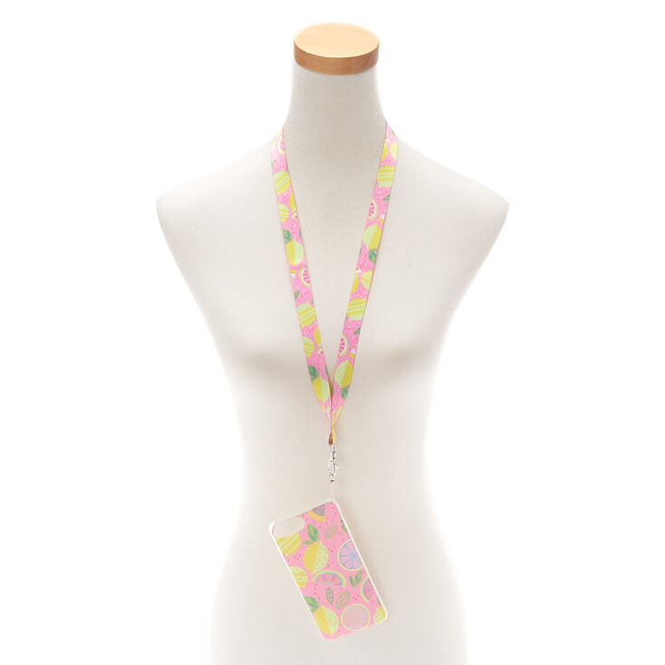 Holographic Lemon Phone Case with Lanyard - Fits iPhone 6/7/8 Plus,