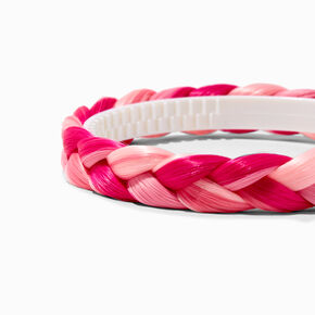 Mixed Pink Faux Hair Braid Headband,