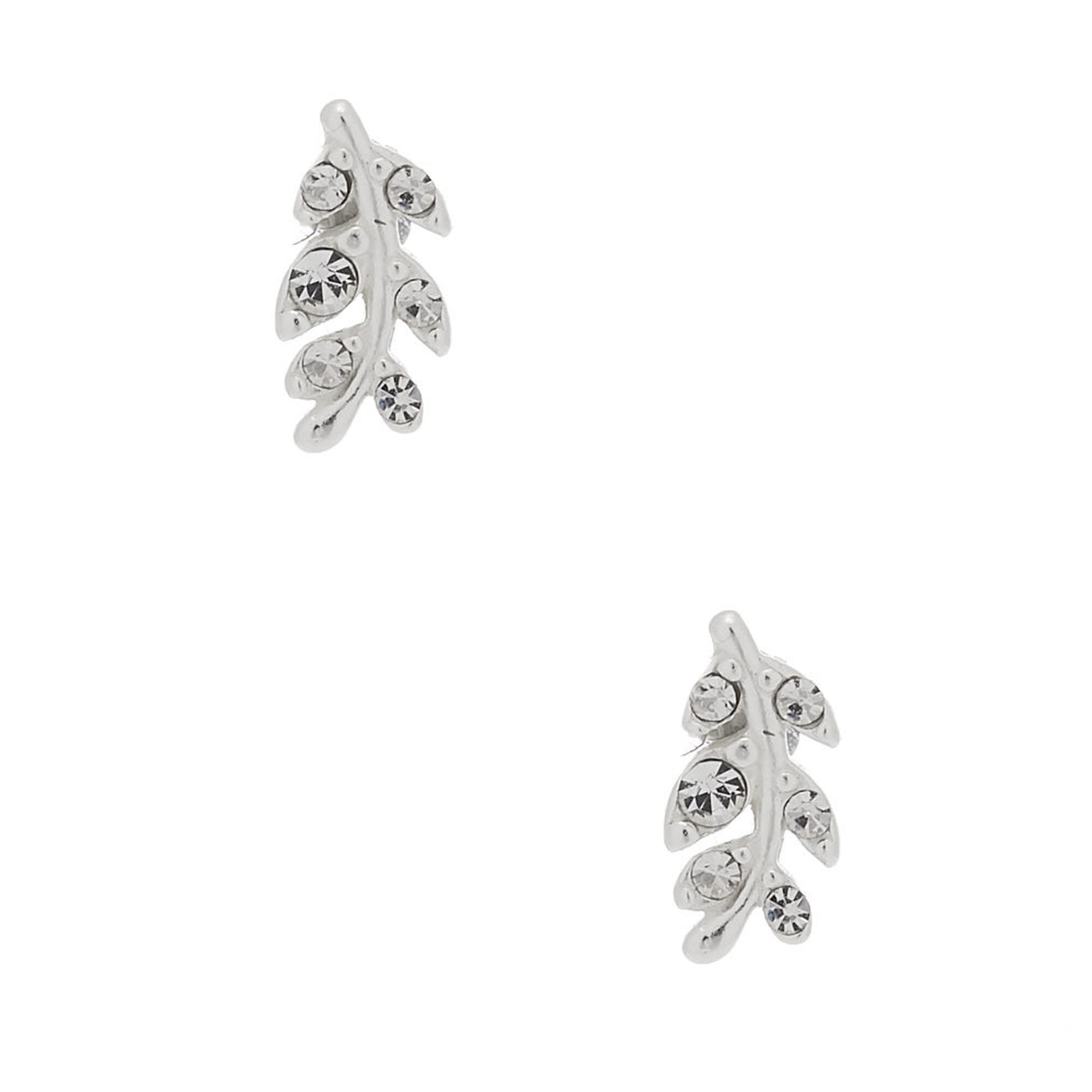 View Claires Leaf Stud Earrings Silver information