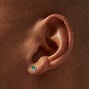 Emerald Green Cubic Zirconia Triangle Stud Earrings,