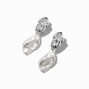 Silver-tone Pearl Smash Clip-On Drop Earrings ,