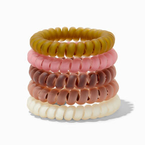 Matte Boho Spiral Hair Ties - 5 Pack,