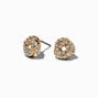 Crystal-Studded Gold-tone Love Knot Stud Earrings,