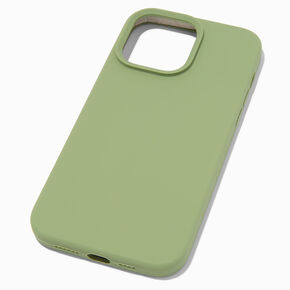 Coque de portable en silicone vert sauge uni - Compatible avec iPhone&reg;&nbsp;14 Pro Max,