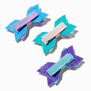 Claire&#39;s Club Mermaid Glitter Layered Hair Bow Clips - 3 Pack,