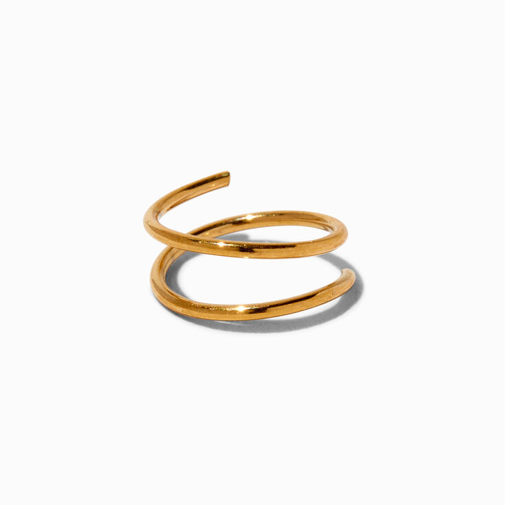 20G Gold-tone Stainless Steel Spiral Nose Stud,