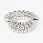 Silver-tone Spikes Stretch Bracelets - 3 Pack,