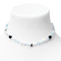 Yin Yang &amp; 8 Ball Beaded Pearl Choker Necklace,