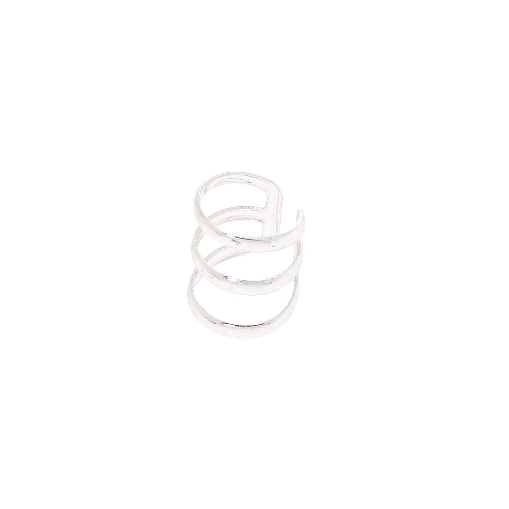 Silver Stud Earrings - 3 Pack + Free Ear Cuff,