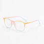 Orange &amp; Pink Ombre Blue Light Reducing Clear Lens Plastic Frames,