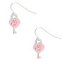 Key To Your Heart Drop Earrings - Pink,
