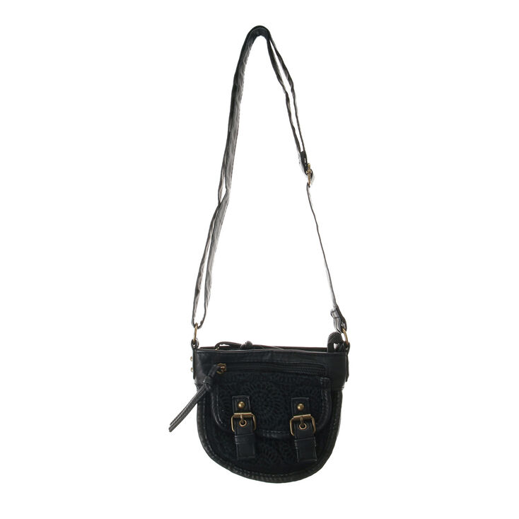 Black Crochet Cross Body Bag Claire's US