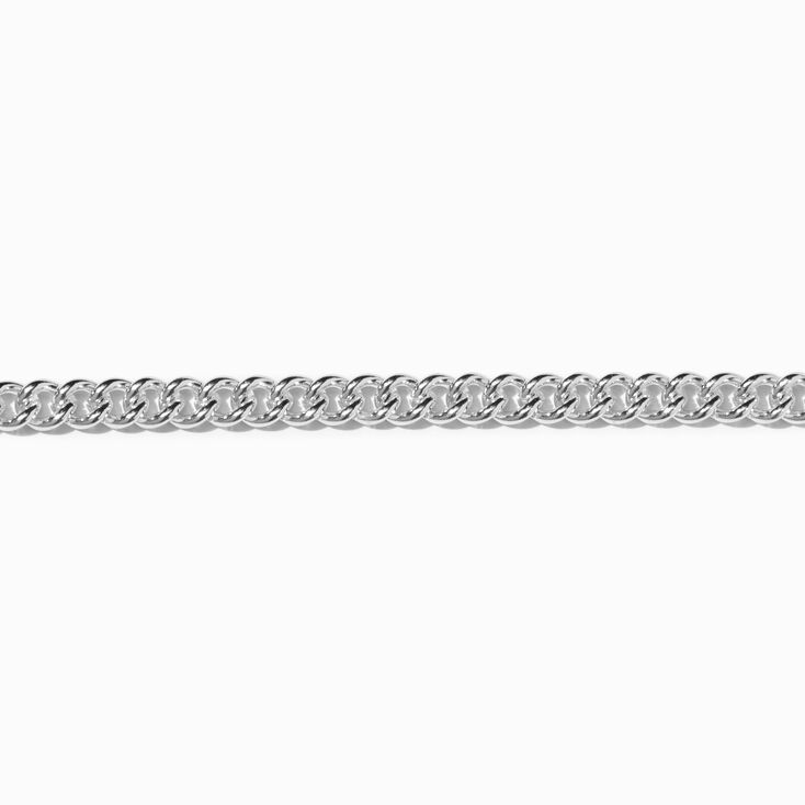 Silver 3MM Curb Chain Link Bracelet,