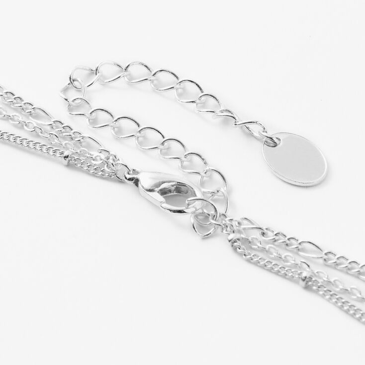 Silver Sun Multi Strand Chain Necklace,