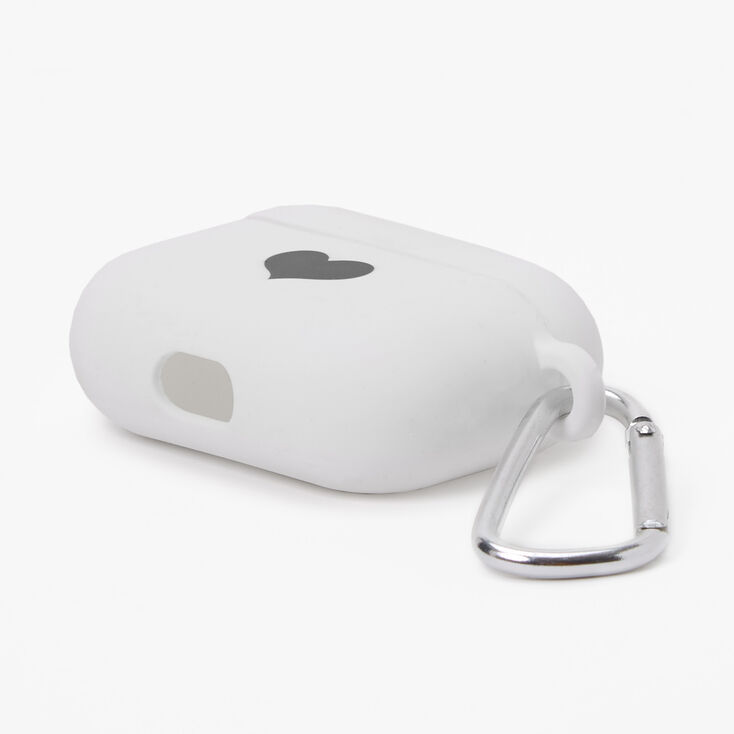 White Heart Silicone Earbud Case Cover - Compatible with Apple AirPods Pro&reg;,