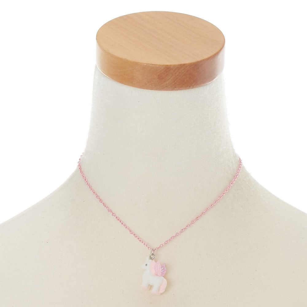 Parure de bijoux licorne pelucheuse rose du Claire’s Club, lot de 2 articles,
