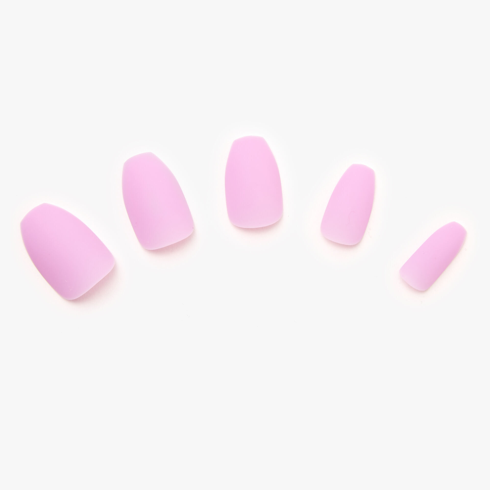 Solid Matte Lilac Coffin Faux Nail Set - 24 Pack,