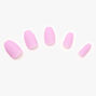 Solid Matte Lilac Coffin Faux Nail Set - 24 Pack,