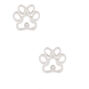 Silver-tone Paw Print Stud Earrings,