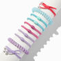 Pastel Mixed Bead &amp; Spiral Hair Ties - 10 Pack,