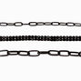 Black Toggle Chainlink &amp; Rhinestone Bracelets - 3 Pack,