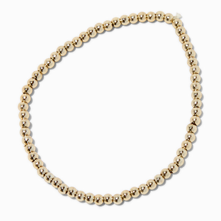 Claire&#39;s Club Gold-tone Beaded Stretch Bracelet,