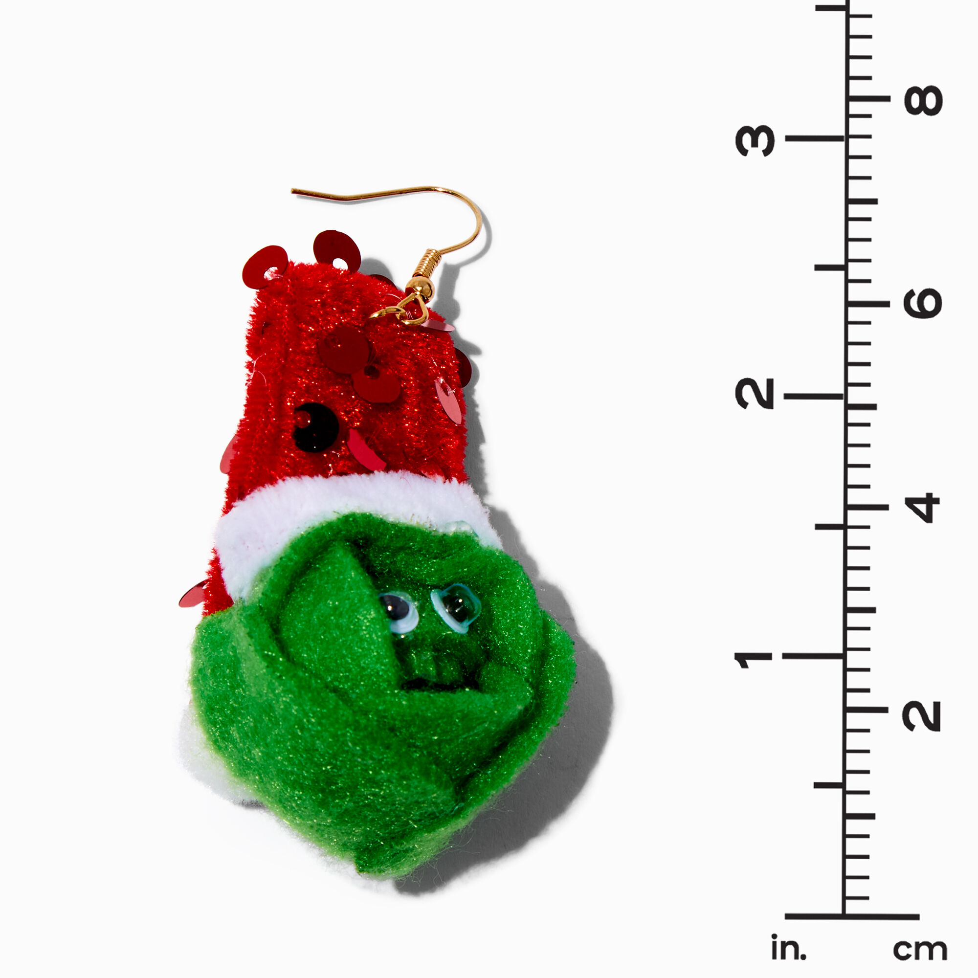 Christmas Brussels Sprouts 2" Drop Earrings,
