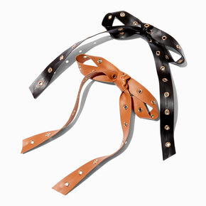 Black &amp; Nude Studded Hair Bow Clips - 2 Pack,