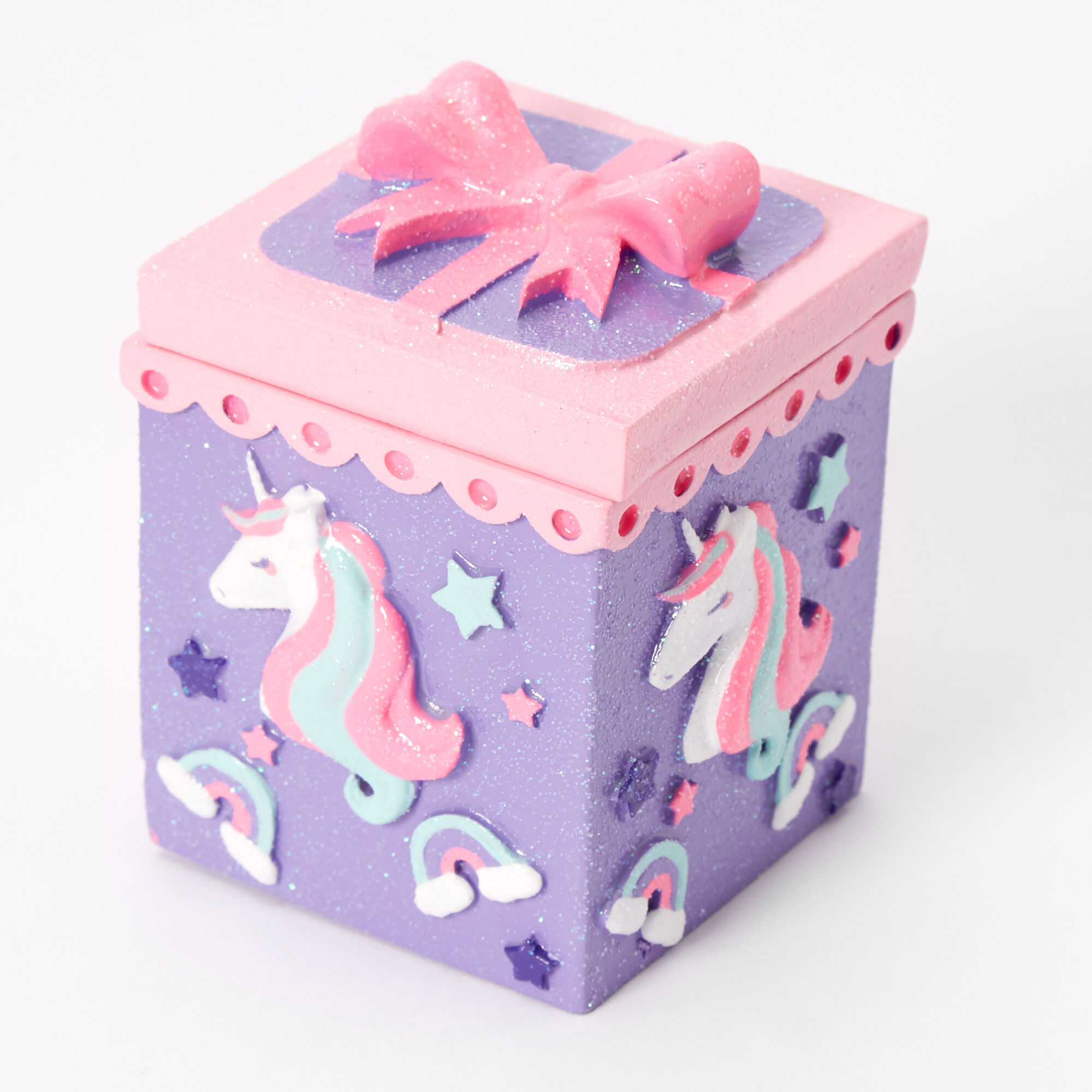 Rainbow Unicorn Trinket Box - Purple,