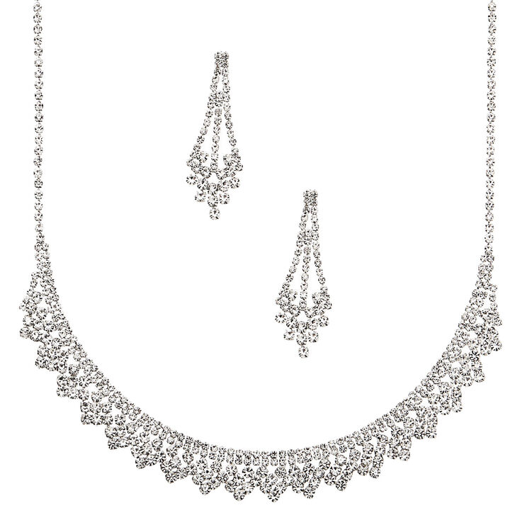 Silver-tone Rhinestone Peacock Jewellery Set &#40;2 Pack&#41;,