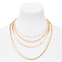 Gold Sleek Snake Chain Multi Strand Necklace,