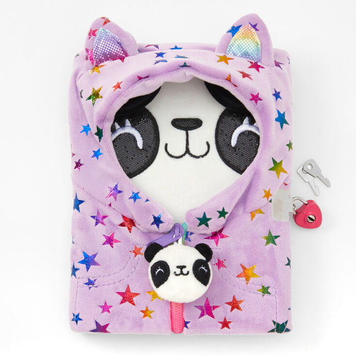Panda Hoodie Lock Diary - Purple,