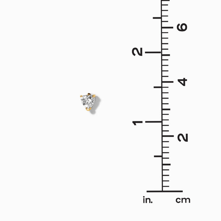 C LUXE by Claire&#39;s 18k Yellow Gold Plated Cubic Zirconia Heart Stud Earrings,