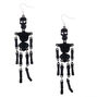 4&quot; Dangling Skeleton Drop Earrings - Black,