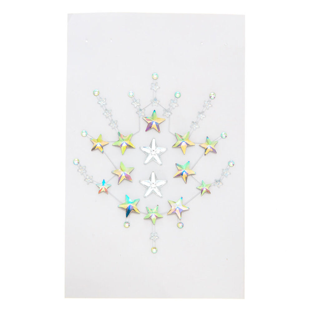 Bijoux de peau strass en étoile irisés arc-en-ciel,