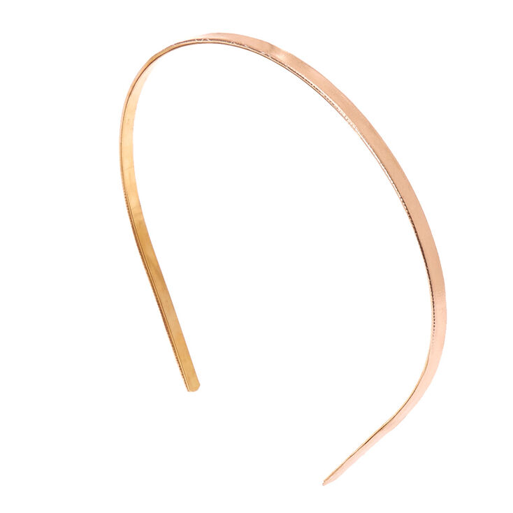 Rose Gold Faux Leather Skinny Headband,